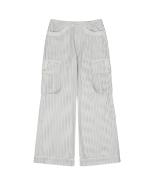 [COYSEIO] STRIPE BIG POCKET CARGO PANTS LIGHT GREY 正規品 韓国ブランド 韓国通販 韓国代行 韓国ファッション コイセイオ 日本 店舗