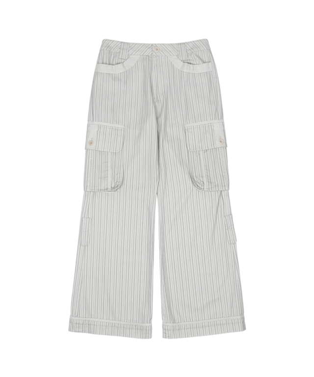 [COYSEIO] STRIPE BIG POCKET CARGO PANTS LIGHT GREY 正規品 韓国ブランド 韓国通販 韓国代行 韓国ファッション コイセイオ 日本 店舗