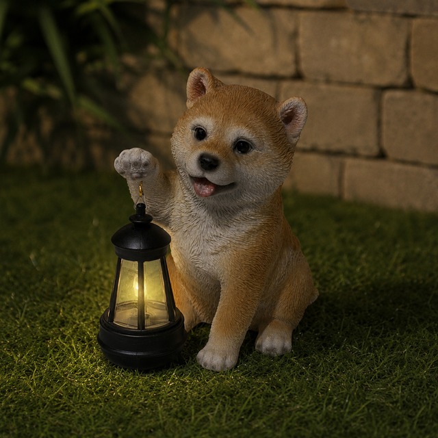 ソーラーランプを持つ柴犬  woobia ウービア　REH23251
