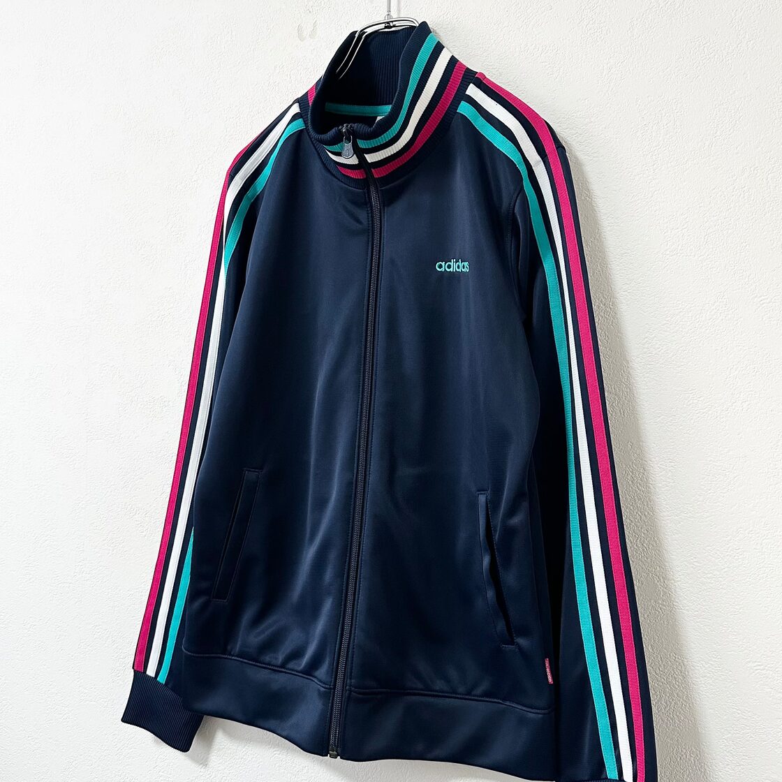 adidas/アディダス☆ジャージ☆トラックジャケット☆ネイビー紺白青 