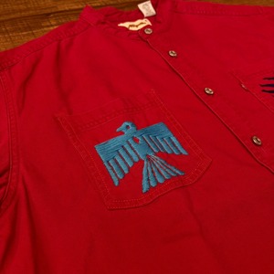 ナスングワム【Nasngwam】Indian motif Denim Shirt　Lサイズ