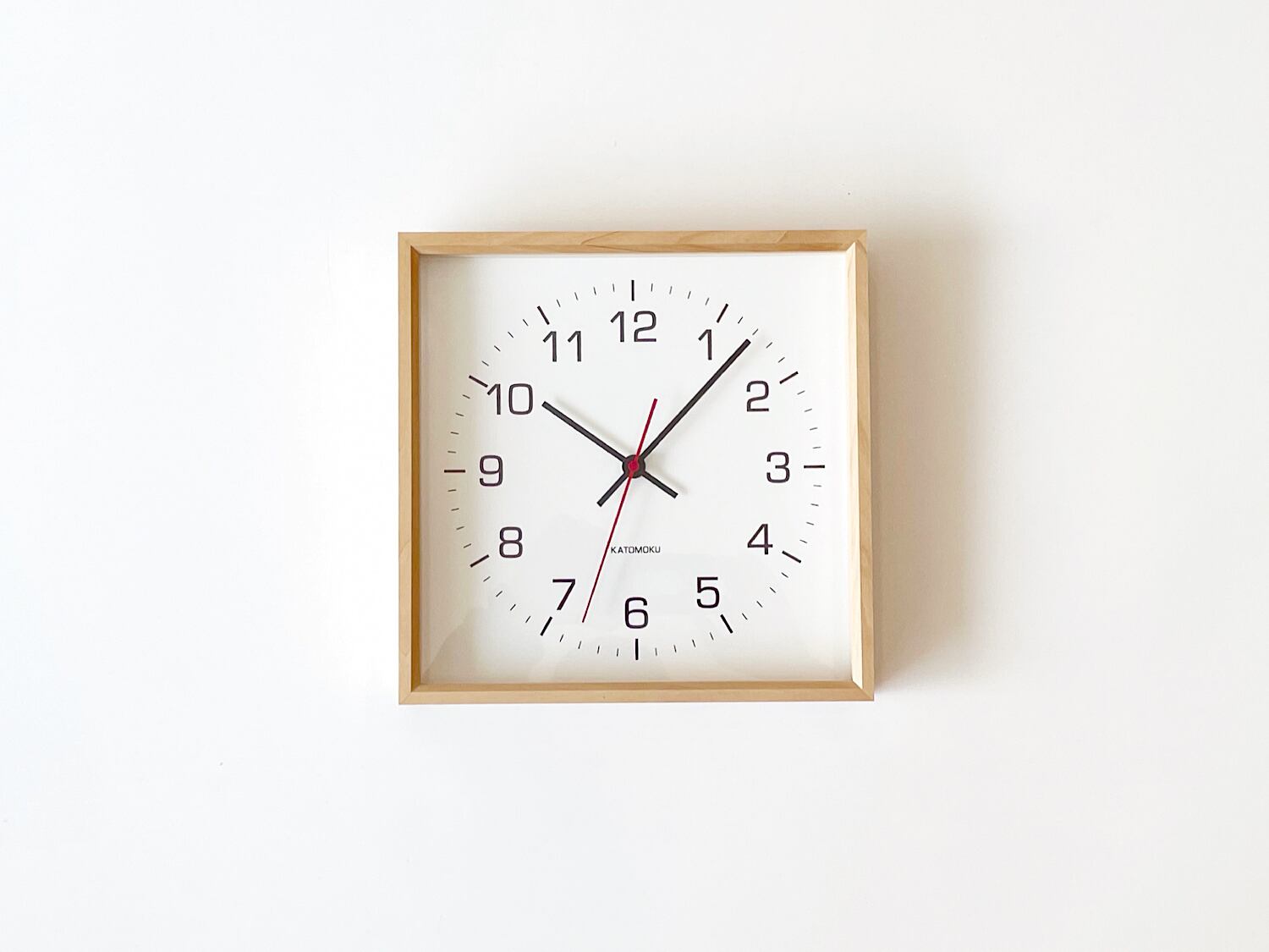 KATOMOKU muku square clock 2 ハードメープル km-65HM | 加藤木工株式