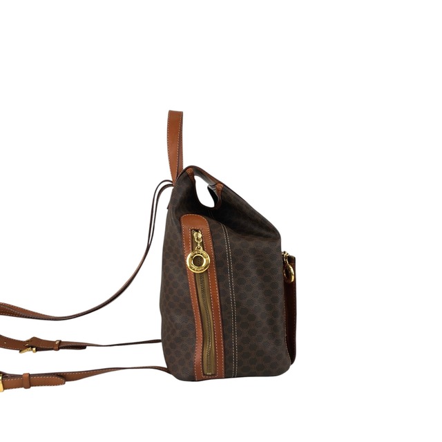 CELINE セリーヌ バックパック ブラウン マカダム PVC フラップ vintage ヴィンテージ オールド mesz66
