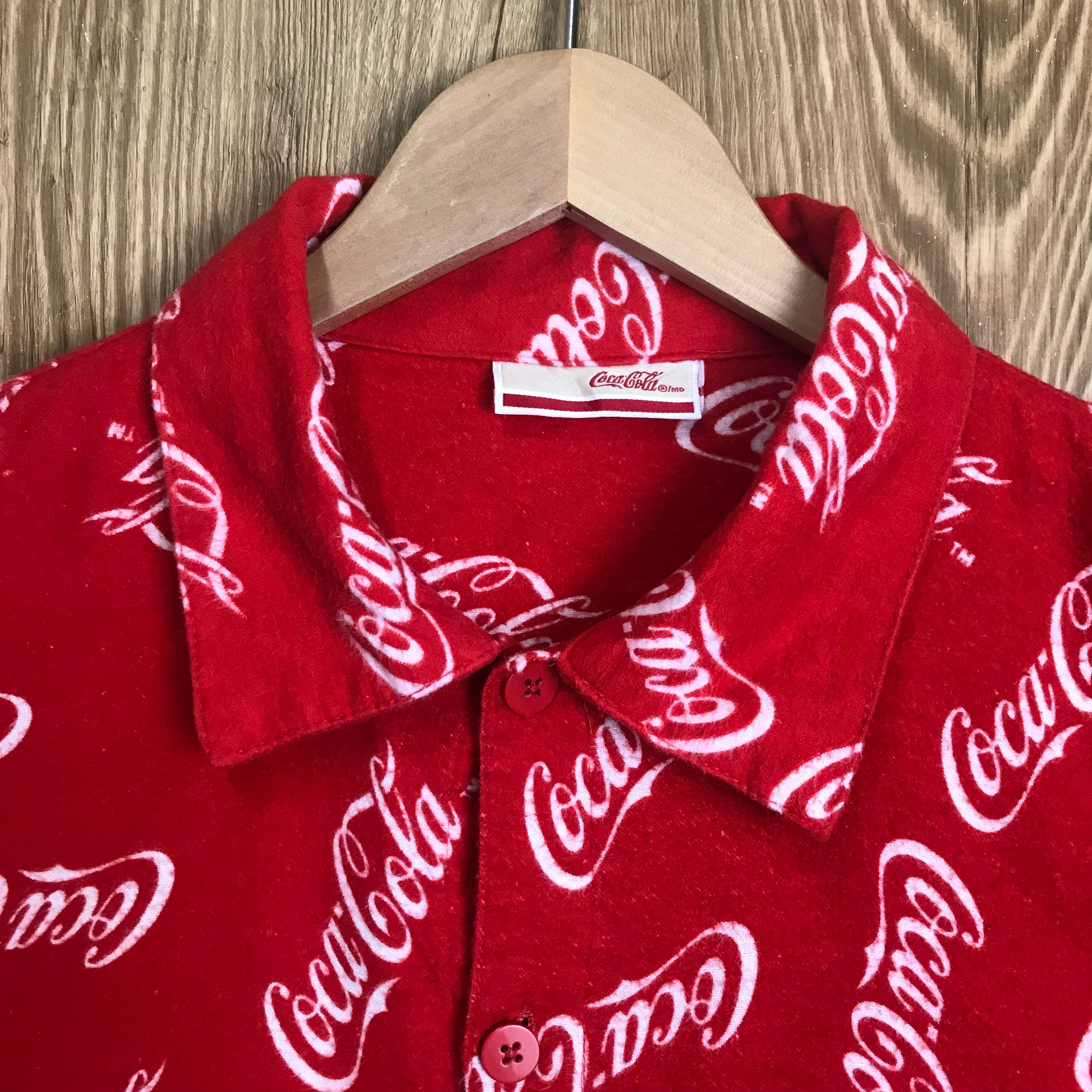 ☆COCA-COLA コカ・コーラ マルチ 総柄 プリントネル カバーオール