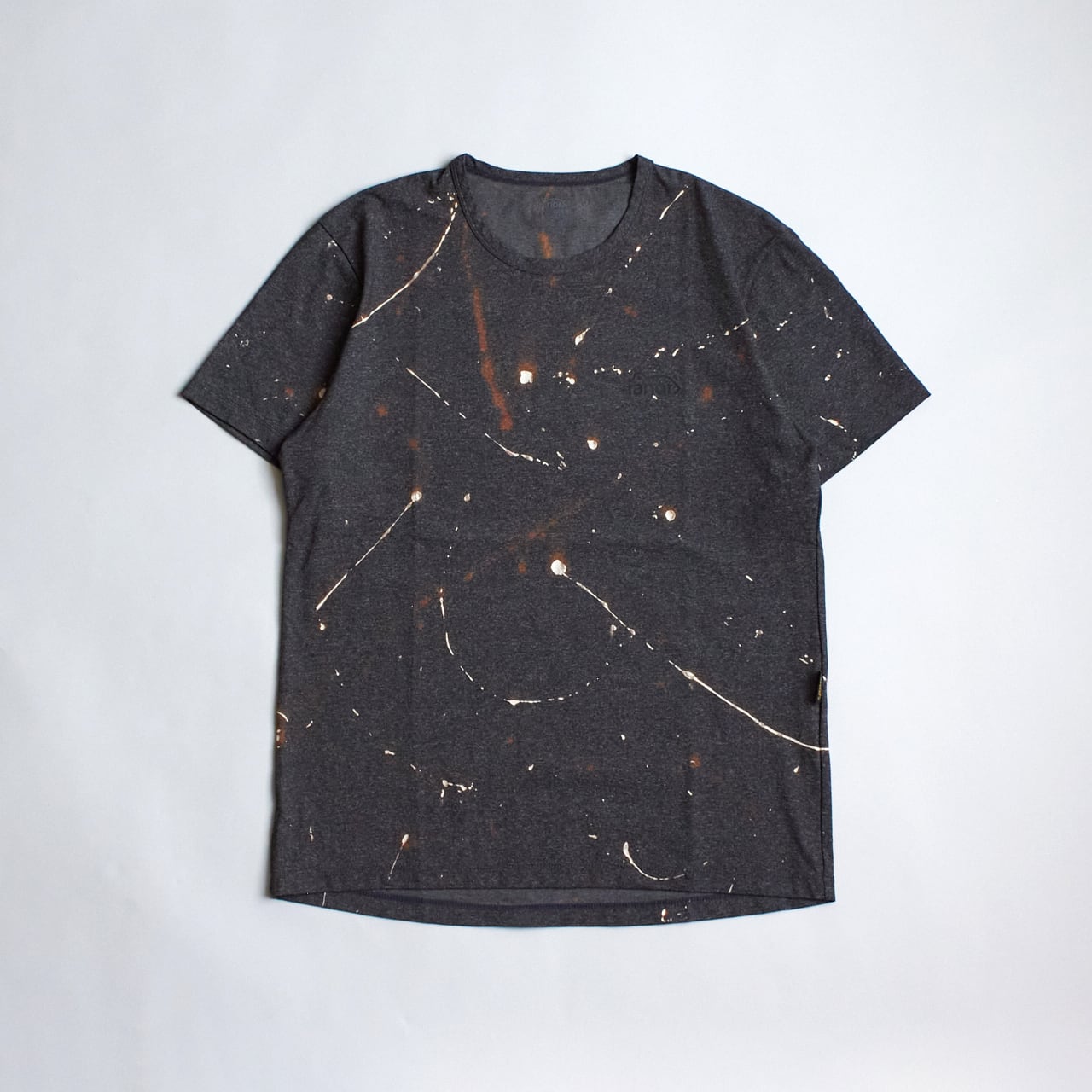 ranor (ラナー )HAND PAINT T-SHIRT  -CHACOAL MOKU メンズレディースランニングTシャツ