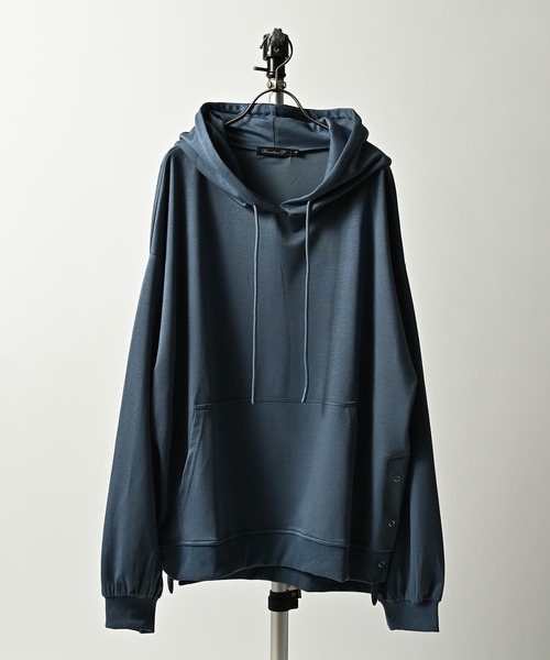 Revertical Rayon side slit hoodie (BLU) RV9110