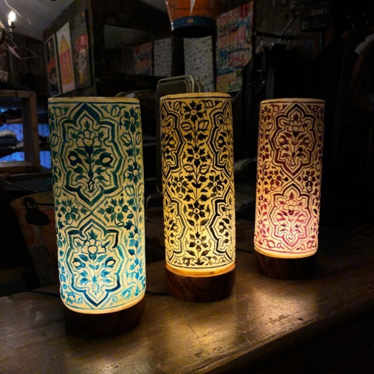Pakistan Camel Lamp Tube 3color - Turquoise Brown Black / パキスタン キャメルランプ チューブ型 全3色 ターコイズ ブラウン ブラック ラクダ デスクランプ 間接照明 ライト 置き型 オリエンタル  ギフト プレゼント