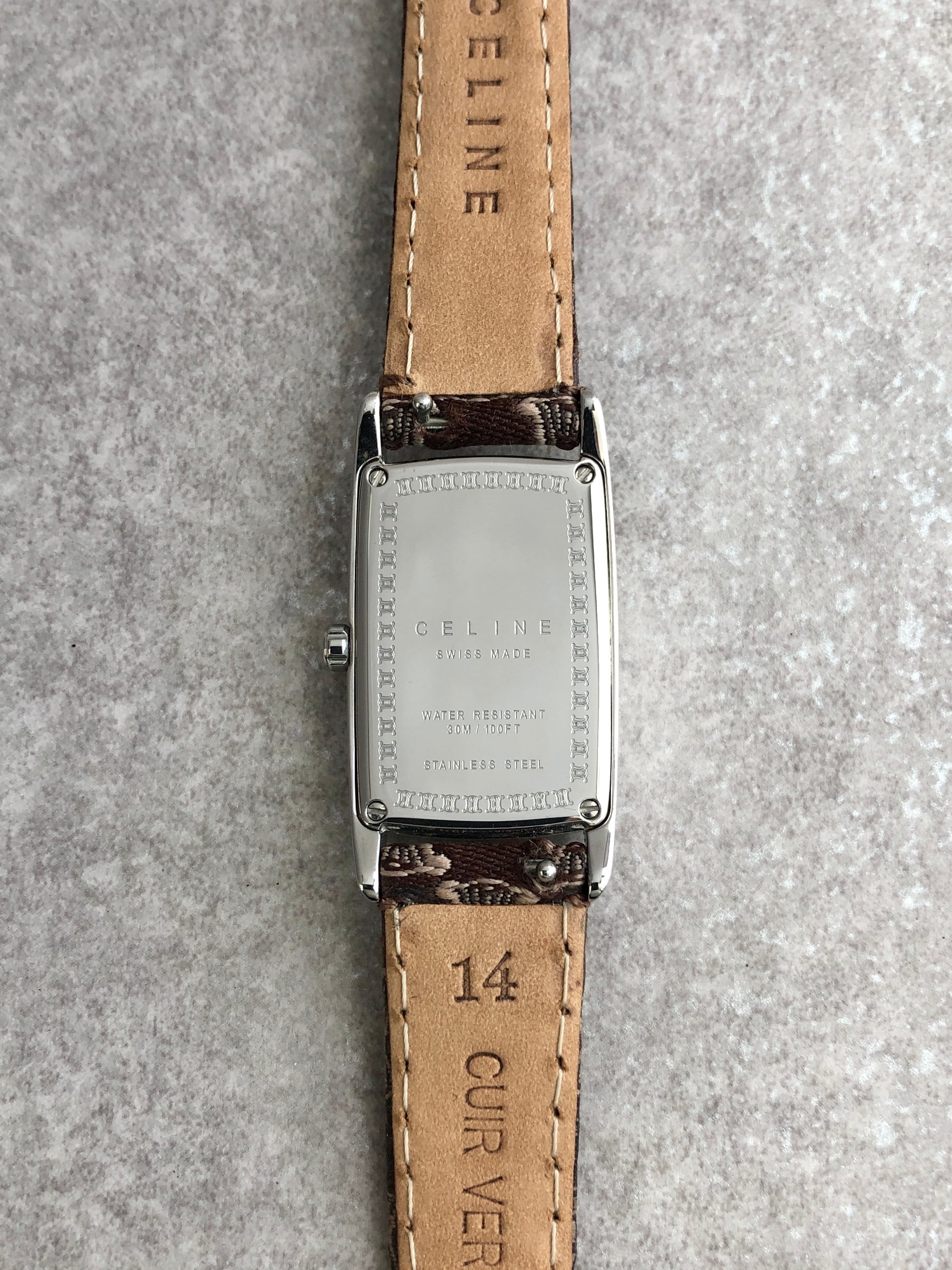 CELINE セリーヌ マカダム 腕時計 シルバー ブラウン ブラゾン