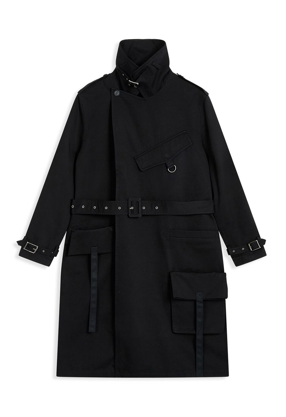 OPEN YY] MOTORCYCLE TRENCH COAT, BLACK 正規品 韓国ブランド 韓国