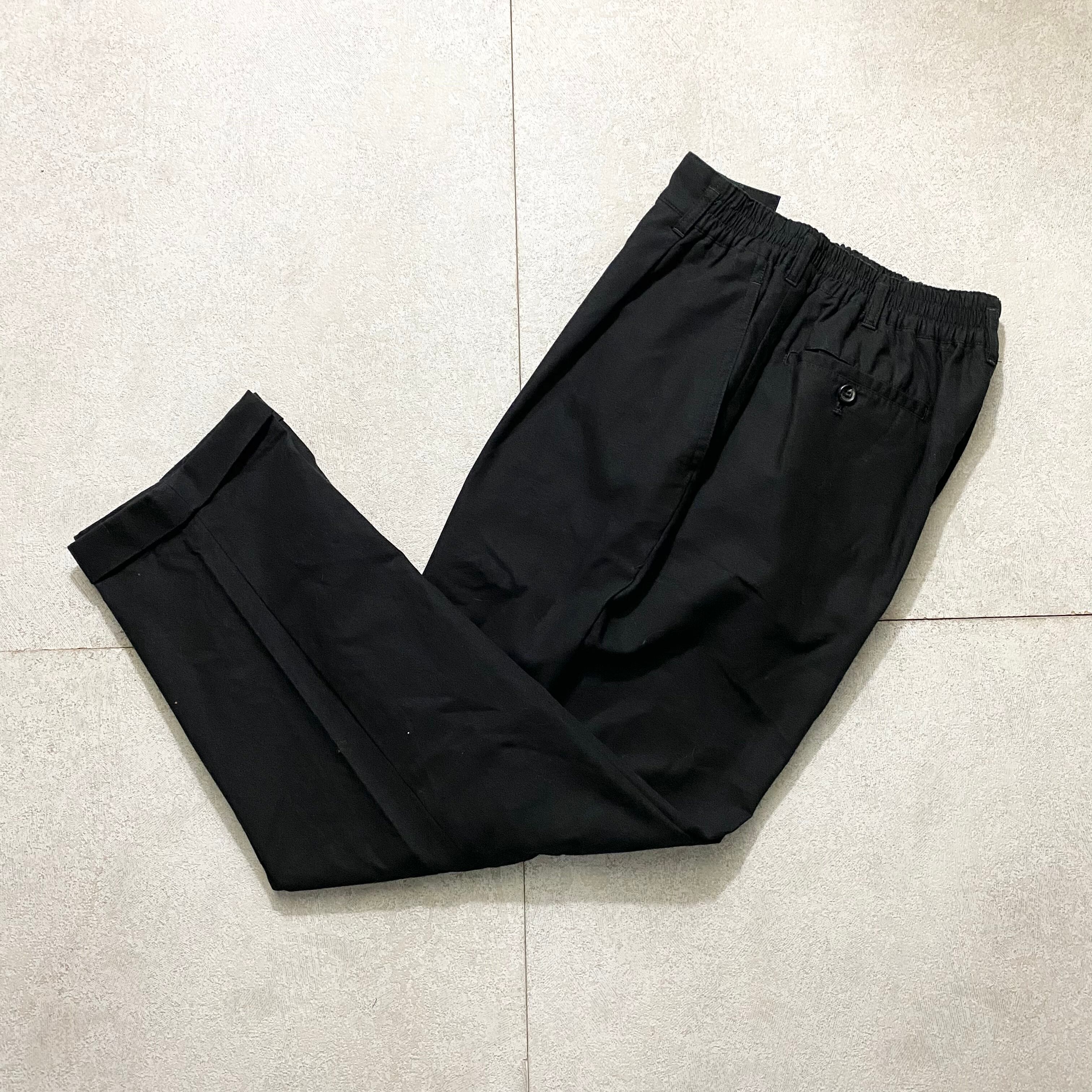 AD1989 COMME des GARCONS HOMME black tucked wide pants | NOIR ONLINE