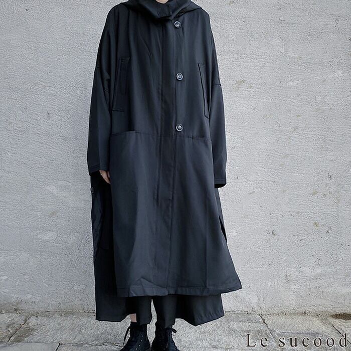 Le sucood】【お支払い確認後20日以内発送】モード ロングコート 厚さ