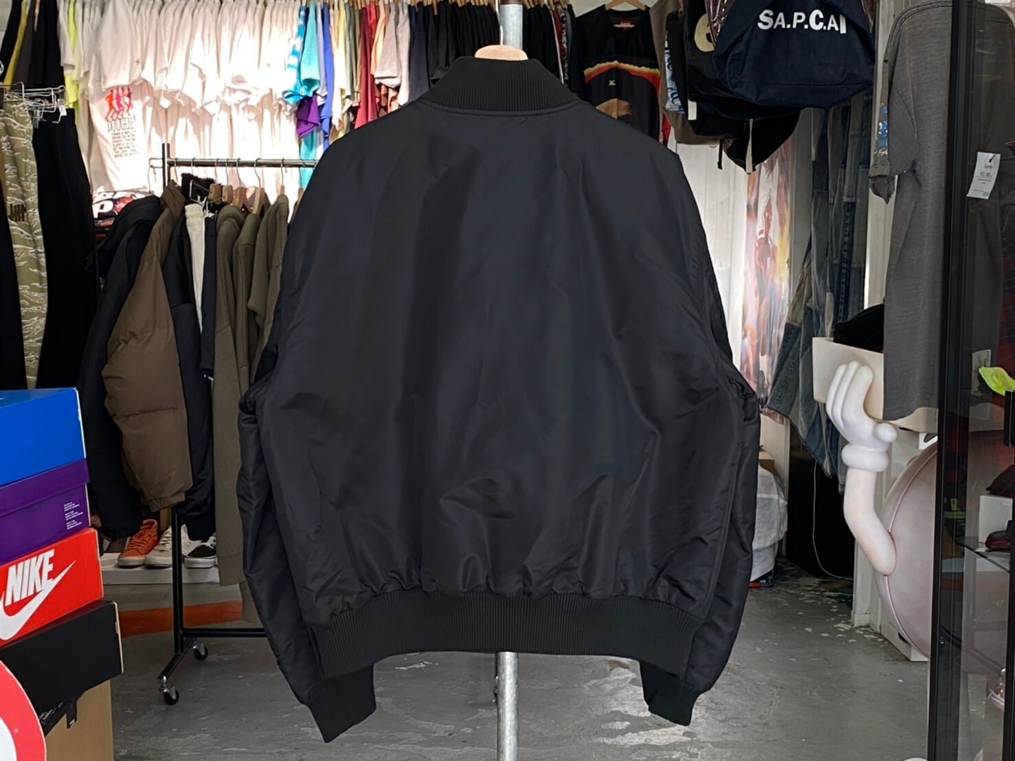 STUSSY SURFMAN STADIUM JACKET BLACK LARGE 60KJ0713 | BRAND BUYERS 