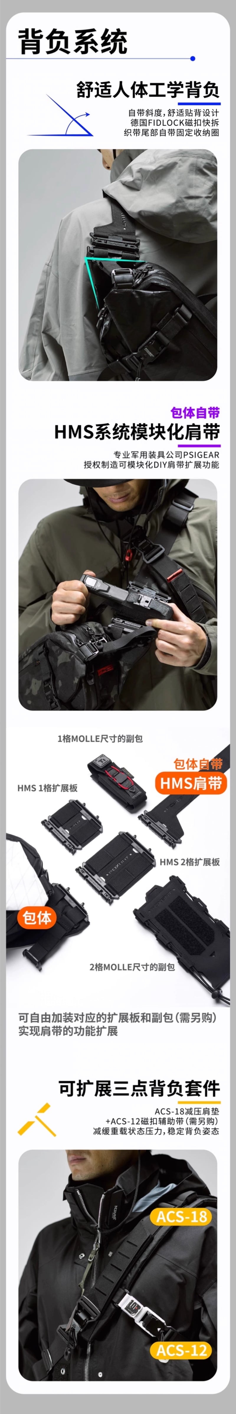 [tomtoc] 5.5L ボディバッグ スリングバッグ メンズ FOXBAT LEG-23-MK2 ショルダーバッグ ラージVer | Pay ID