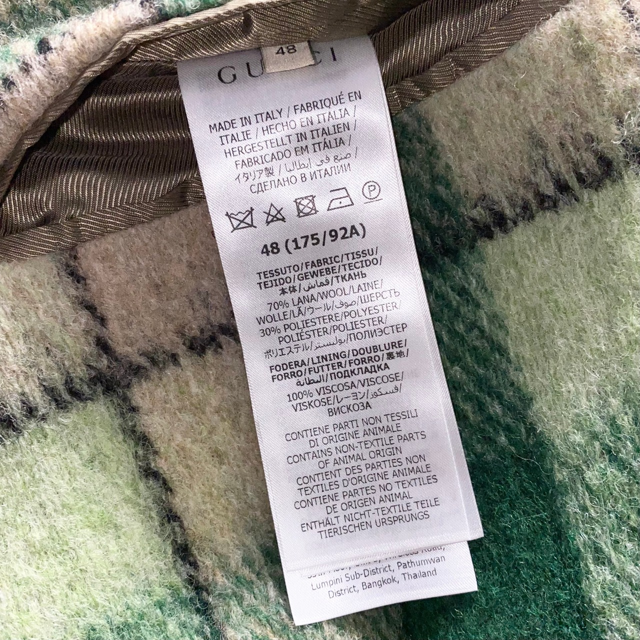 GUCCI wool tweed check jacket