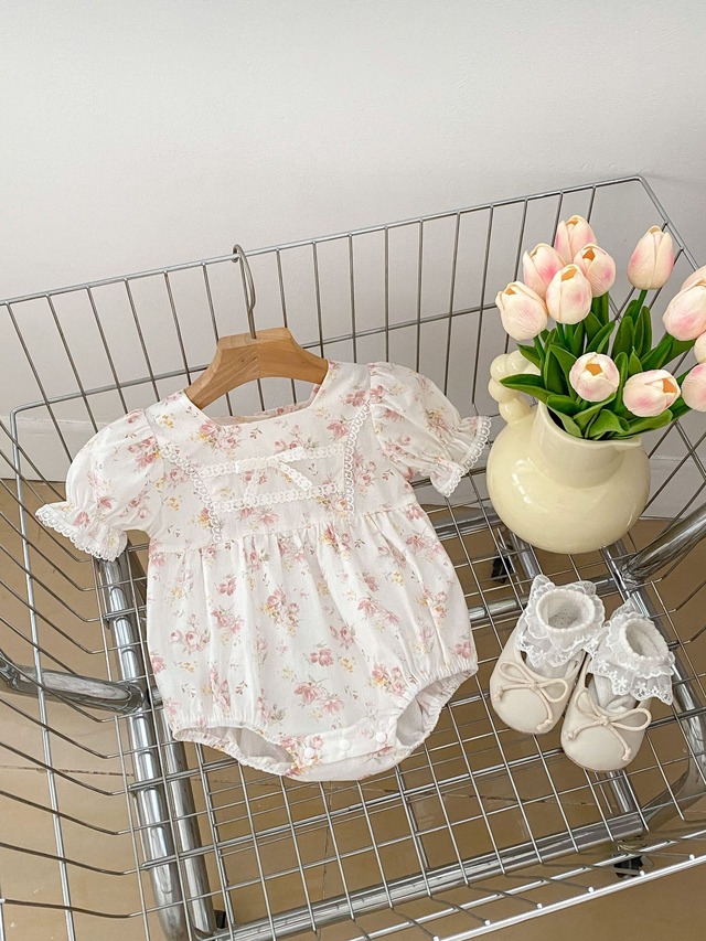 【BABY】ドリームローズフラワーリボンロンパース - 15