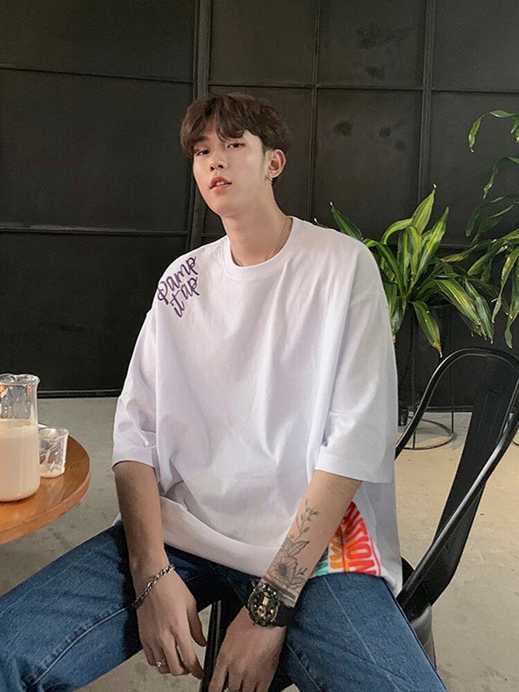 全2色 Tシャツ カットソー プリント カジュアル シンプル