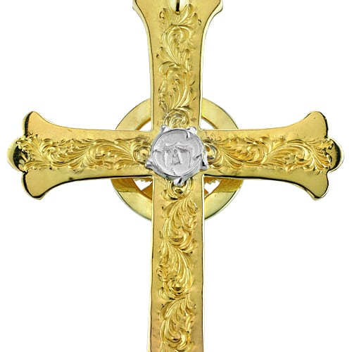 鷲見太郎 Pendant ペンダント イベント限定】唐草彫K20クロスSVトップ