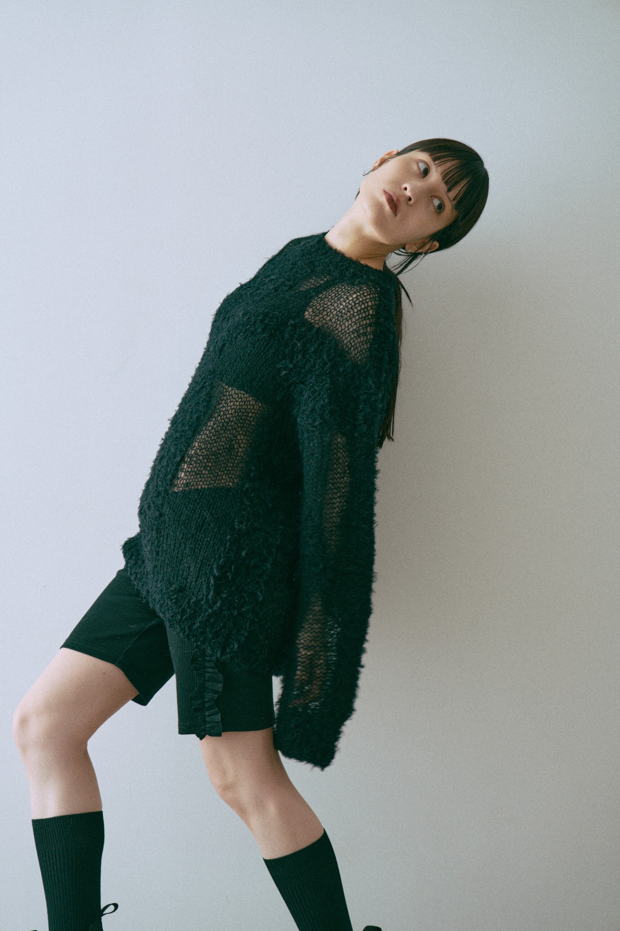 Poodle Shaggy Intarsia Pullover Knit