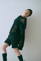 Poodle Shaggy Intarsia Pullover Knit