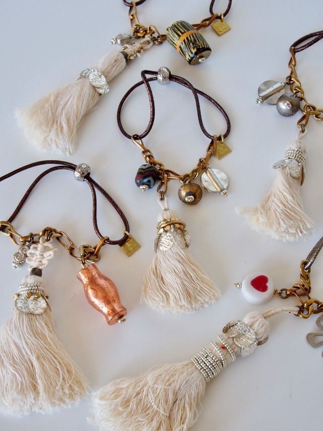 " Cupides "  - Hair tie & bracelet - (macrame)