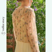 【3color】小花柄に癒された フリルシアーカーディガン 《Y0269》
