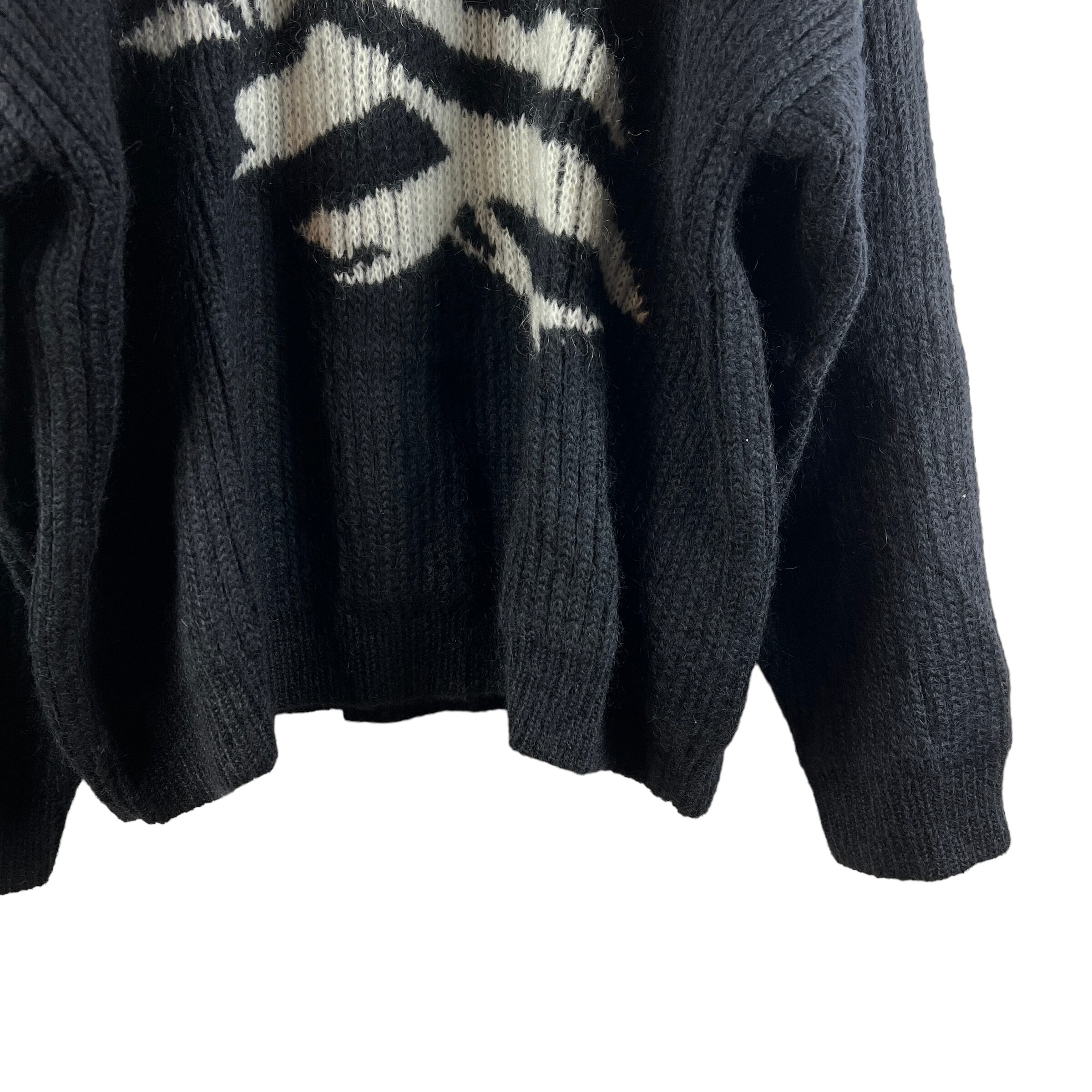 Celine(セリーヌ) BOXY FLAG SWEATER IN MOHAIR KNIT (black 