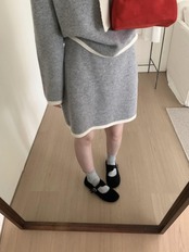 ニットトップス・スカート・スヌード3点セット