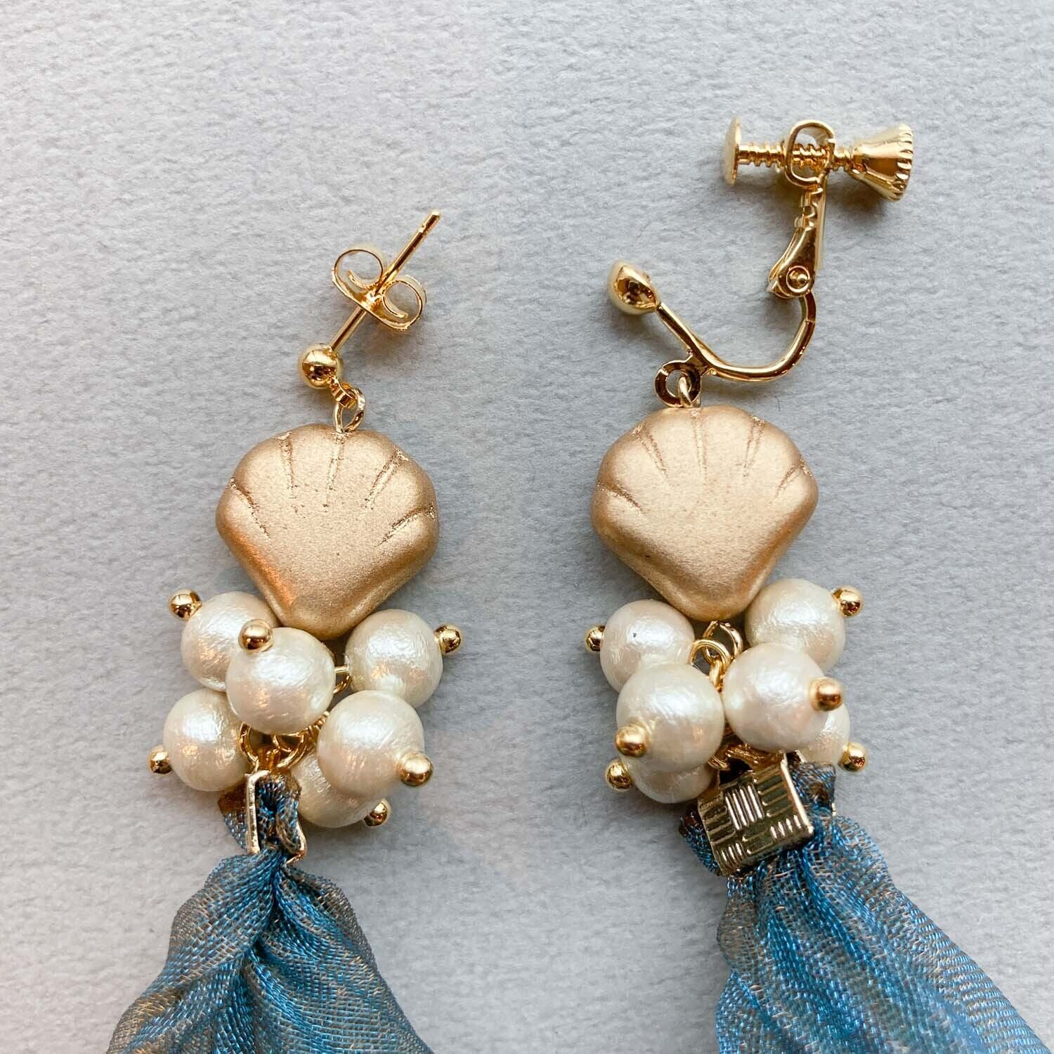 MOKUBA　ビジュー　ビンテージ　チロリアンテープ　リボン　ピアス　イヤリング MOKUBA ビジュー ビンテージ チロリアンテープ リボン ピアス