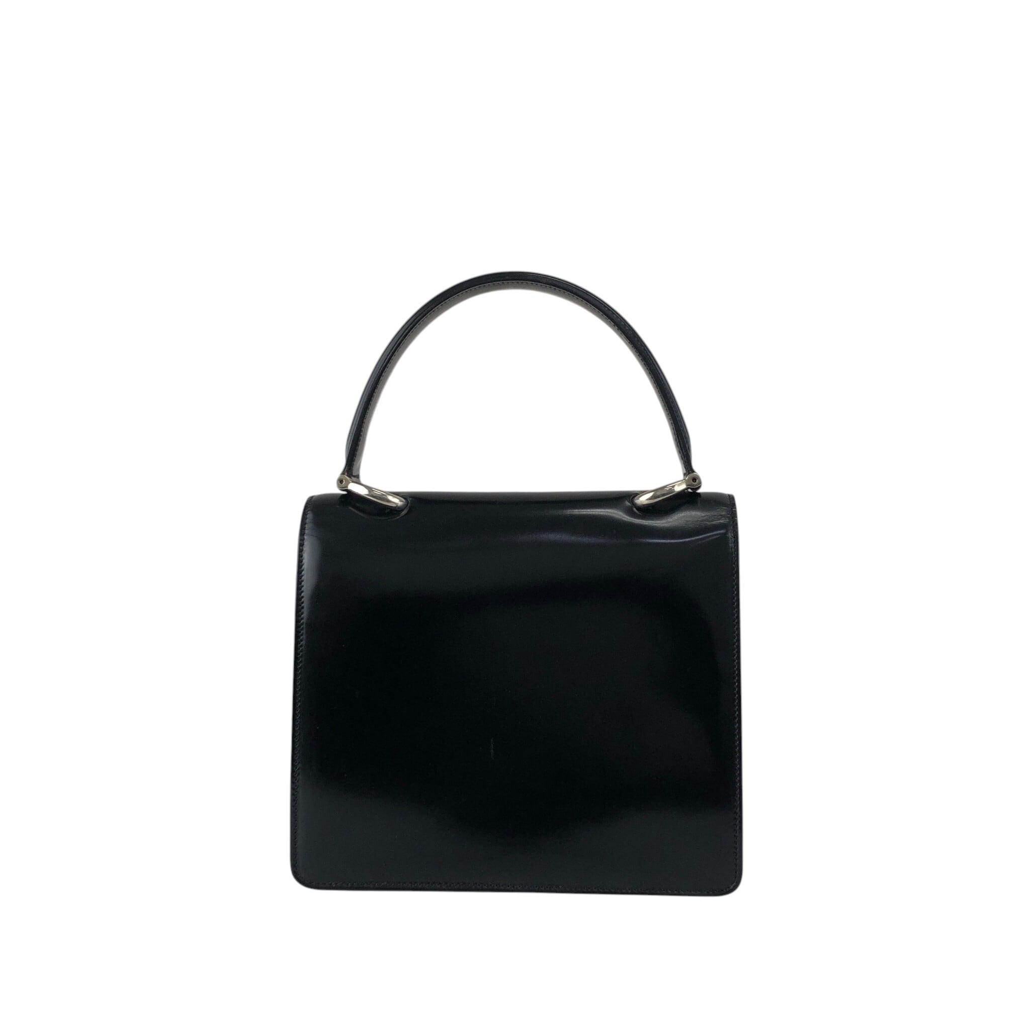 CELINE セリーヌ ハンドバッグ ブラック ガンチーニ ダブルフラップ