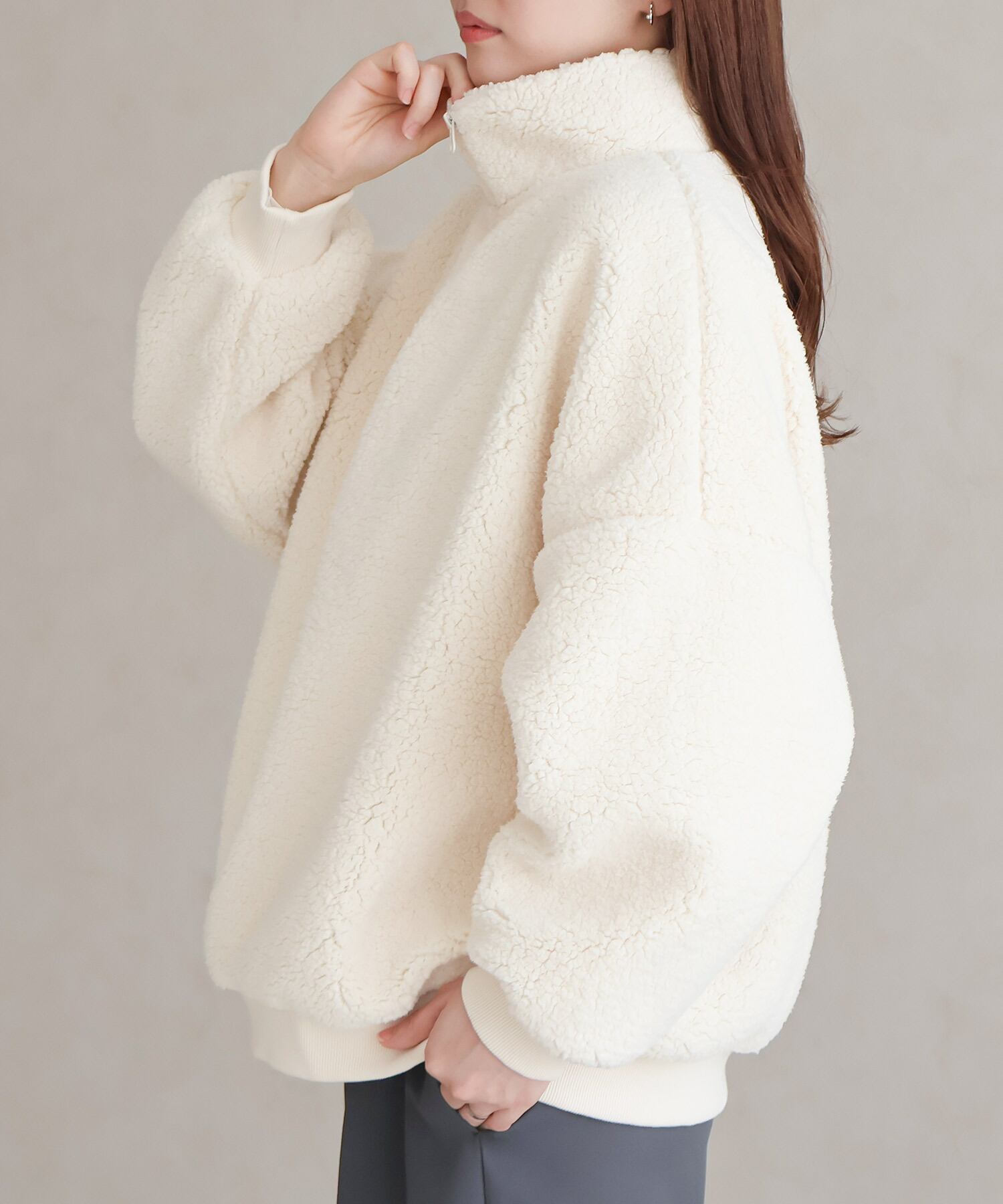 ハーフZIPボアプルオーバー | SocialGIRL（ソーシャルガール公式）