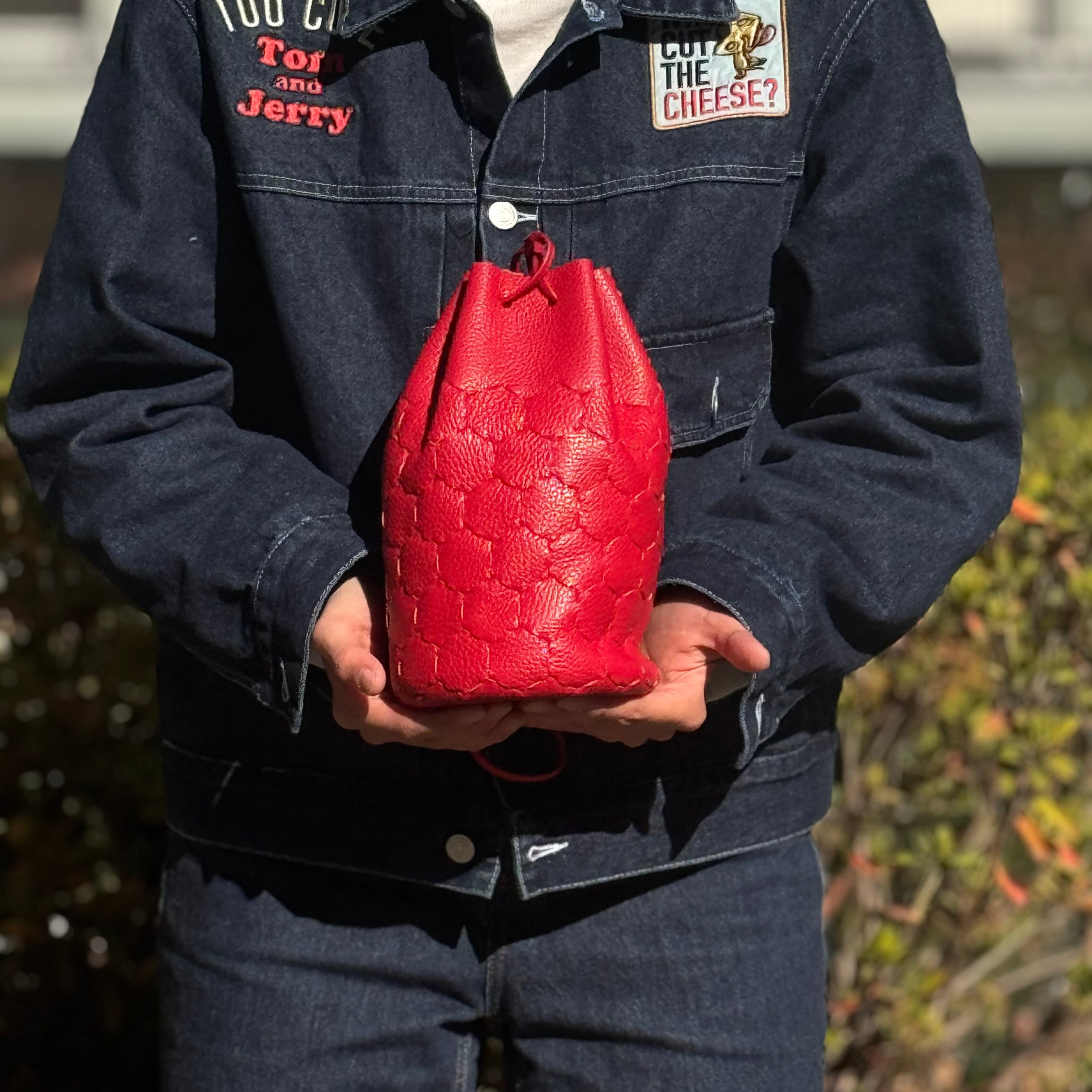 完成品】巾着バッグ【mini bucket bag 】piece L | YUKIZNA
