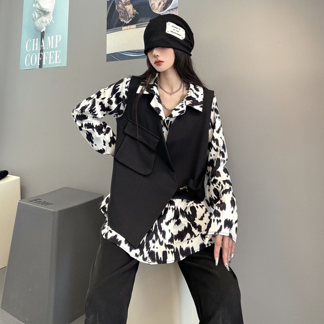 サブカル 服 地雷系 通販 ツーピース シャツ ベスト モノトーン 闇かわいい ゴシック  バンギャ