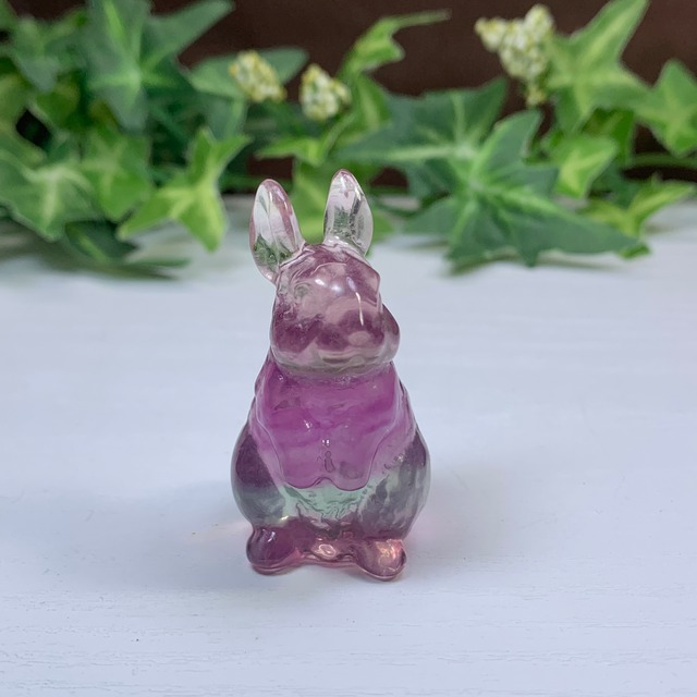 14.可愛いうさぎさん☆カラフルフローライトうさぎさん