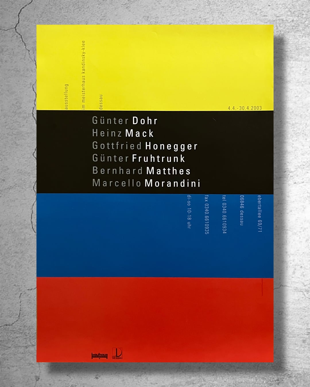 2003年BAUHAUSデッサウ校舎での現代アート展示告知ポスター