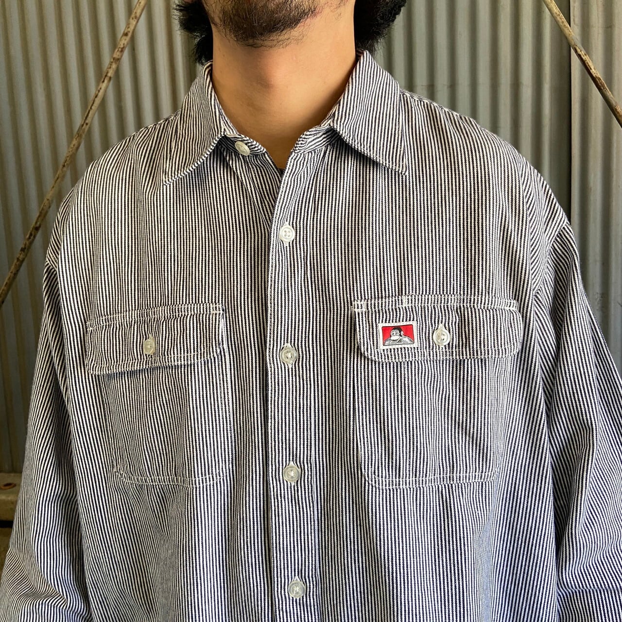 ビッグサイズ BEN DAVIS ベンデイビス ワンポイントロゴ ヒッコリー