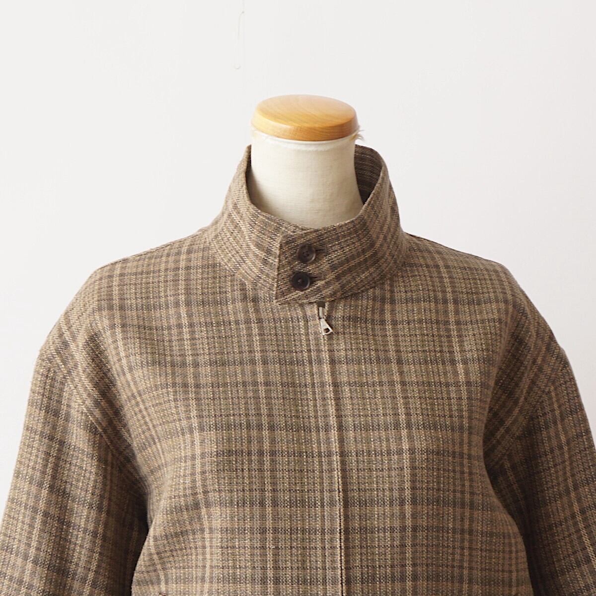 AURALEE/オーラリー・SILK LINEN NEP CHECK ZIP BLOUSON | a flat shop