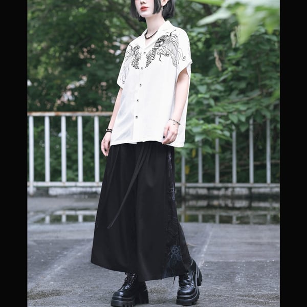 鬼蝉グラフィッククロップド2WAYワイドパンツ(ruf_03152)