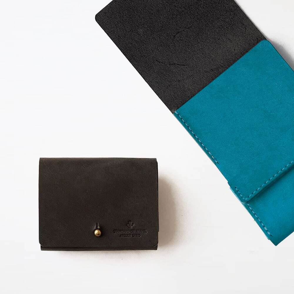 【蒙古夕ソメソ】オコシ金具の三つ折り財布　通常 Alloro 三つ折り財布 本革 ｲﾀﾘｱﾝﾚｻﾞｰ 【オコシ金具】 Brown ブラウン 三つ折り