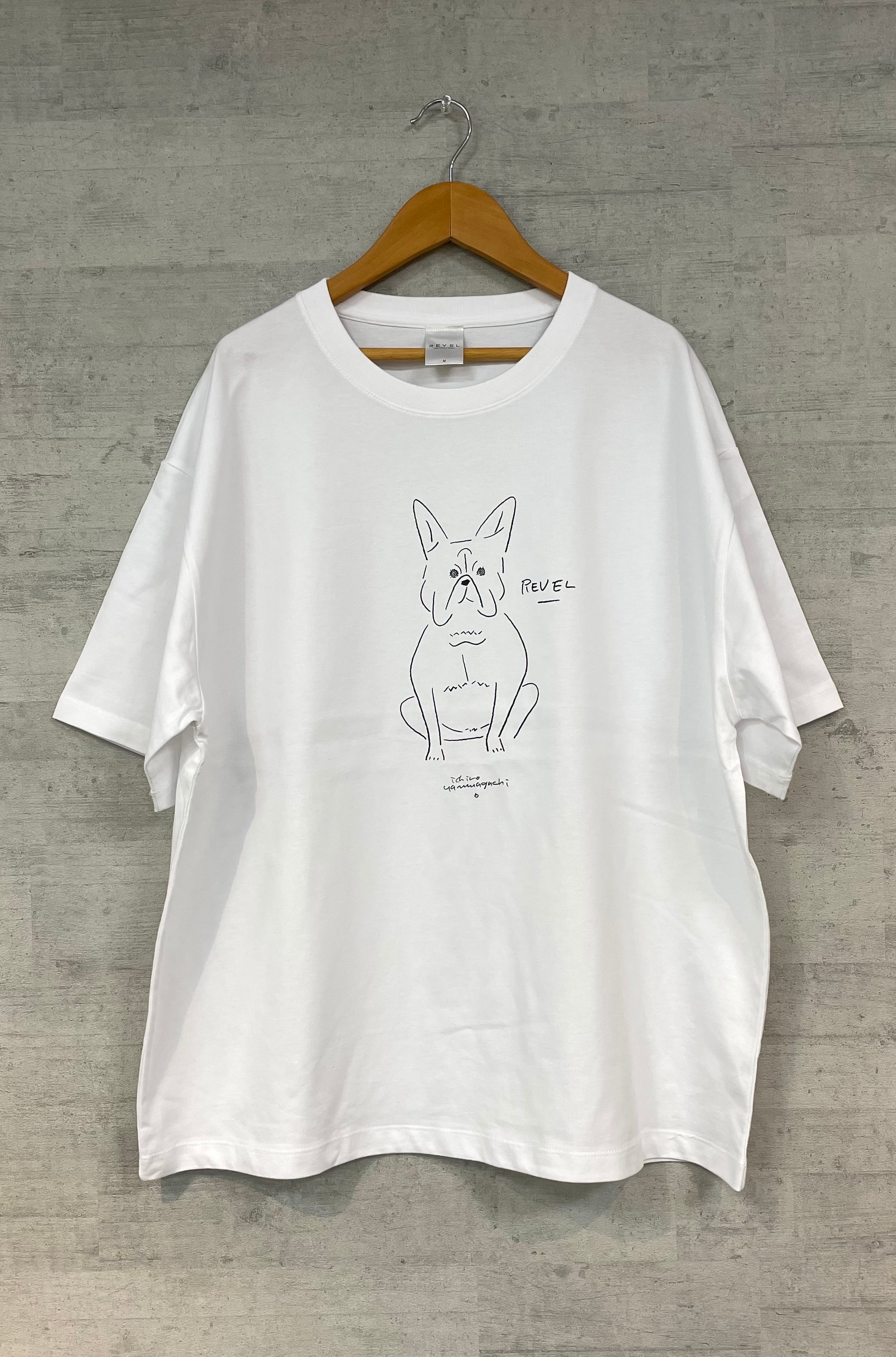 REVEL 山口一郎さん 画 Tシャツ「プードル」WHITE/BLACK | revel