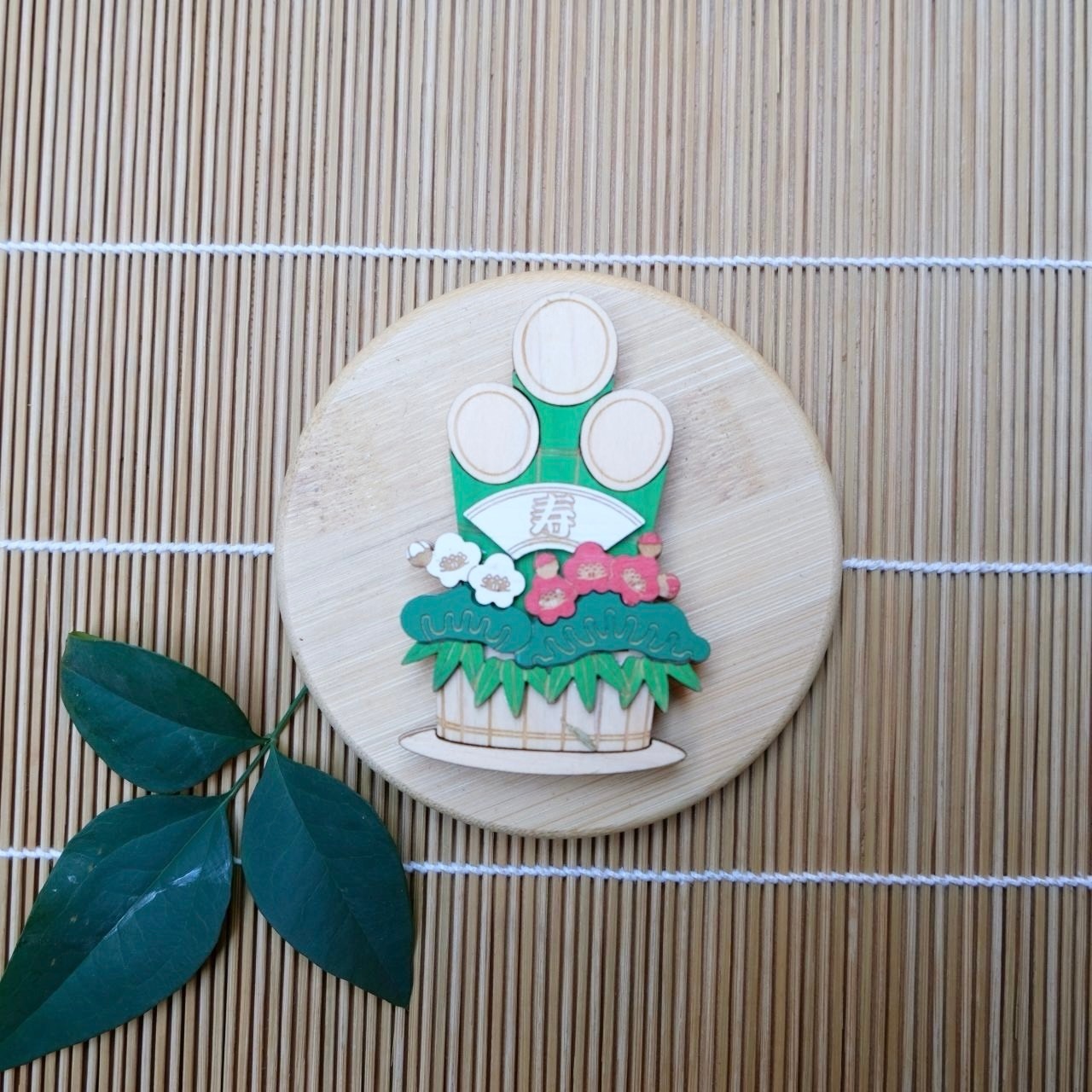 【インテリアART】すだれアートパネル 門松 マグネット