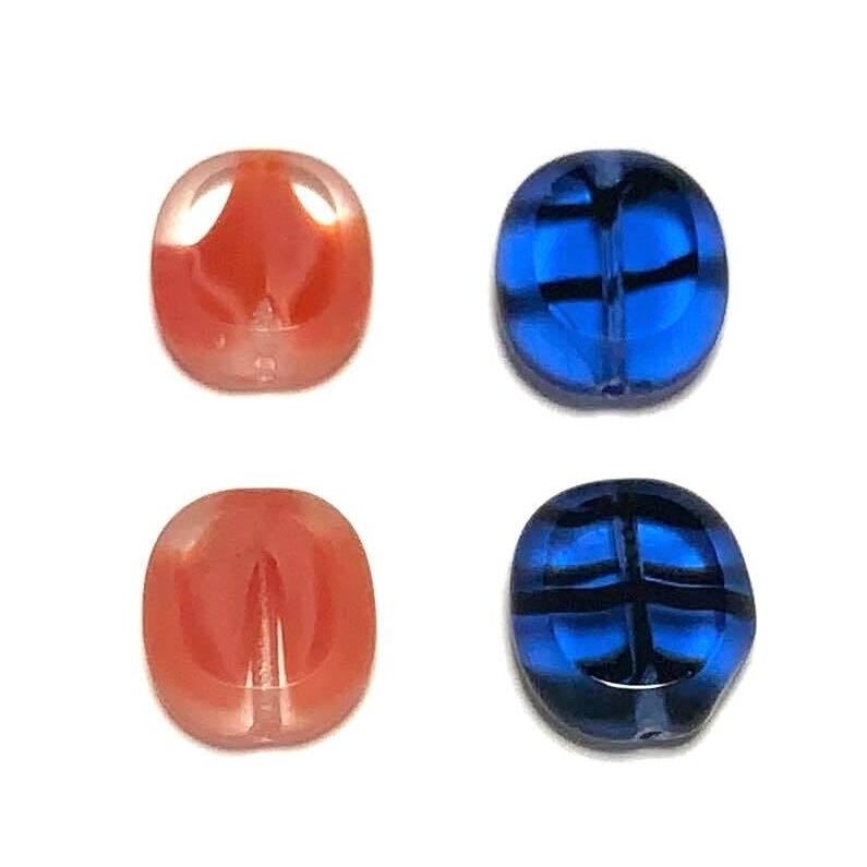 〈再入荷〉ゆる四角チェコガラスビーズ(18mm)