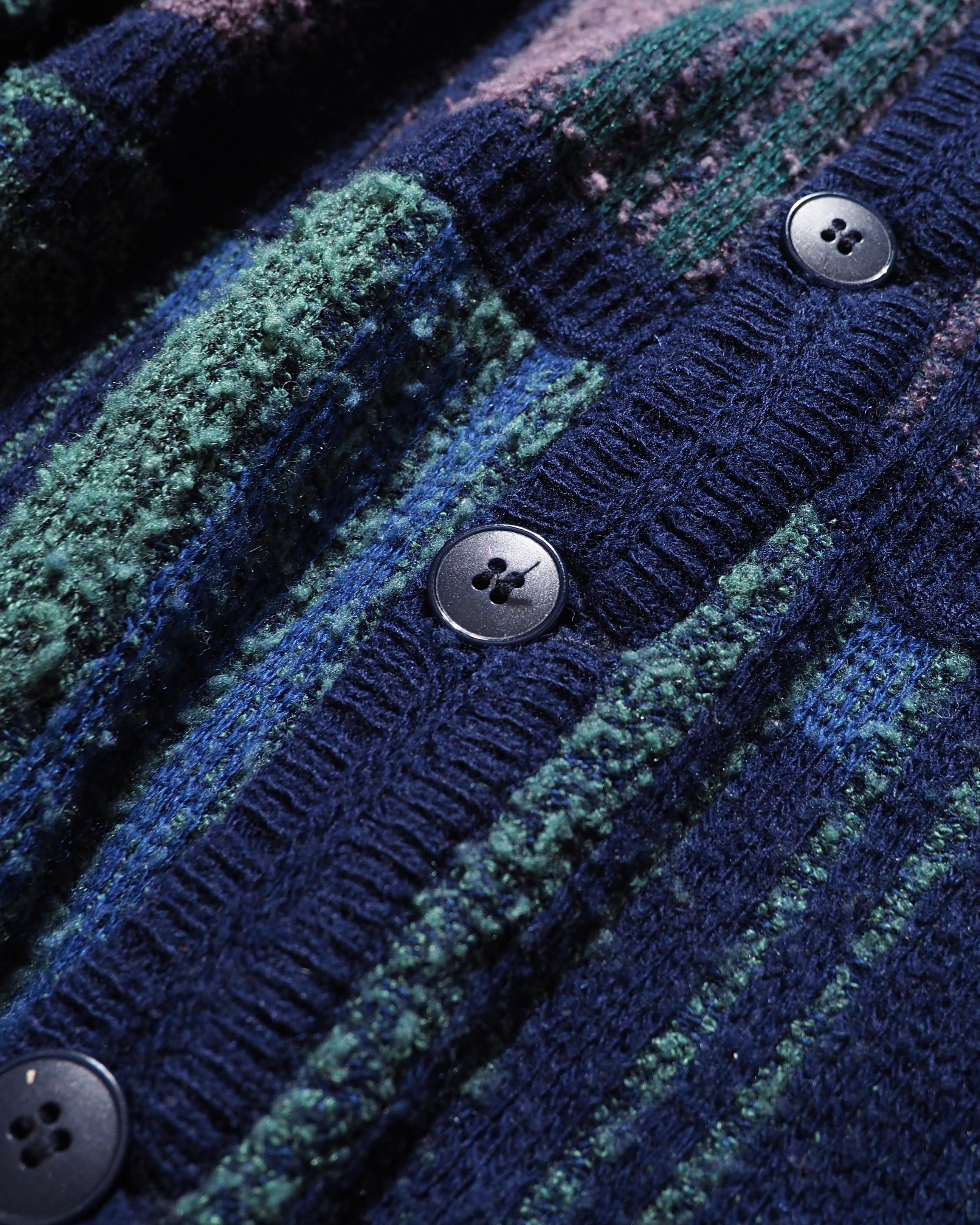 1990s " Paco Calvari " Cold tone Pile fabric vintage knit cardigan