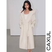 Fur-Trimmed Hooded Long Coat