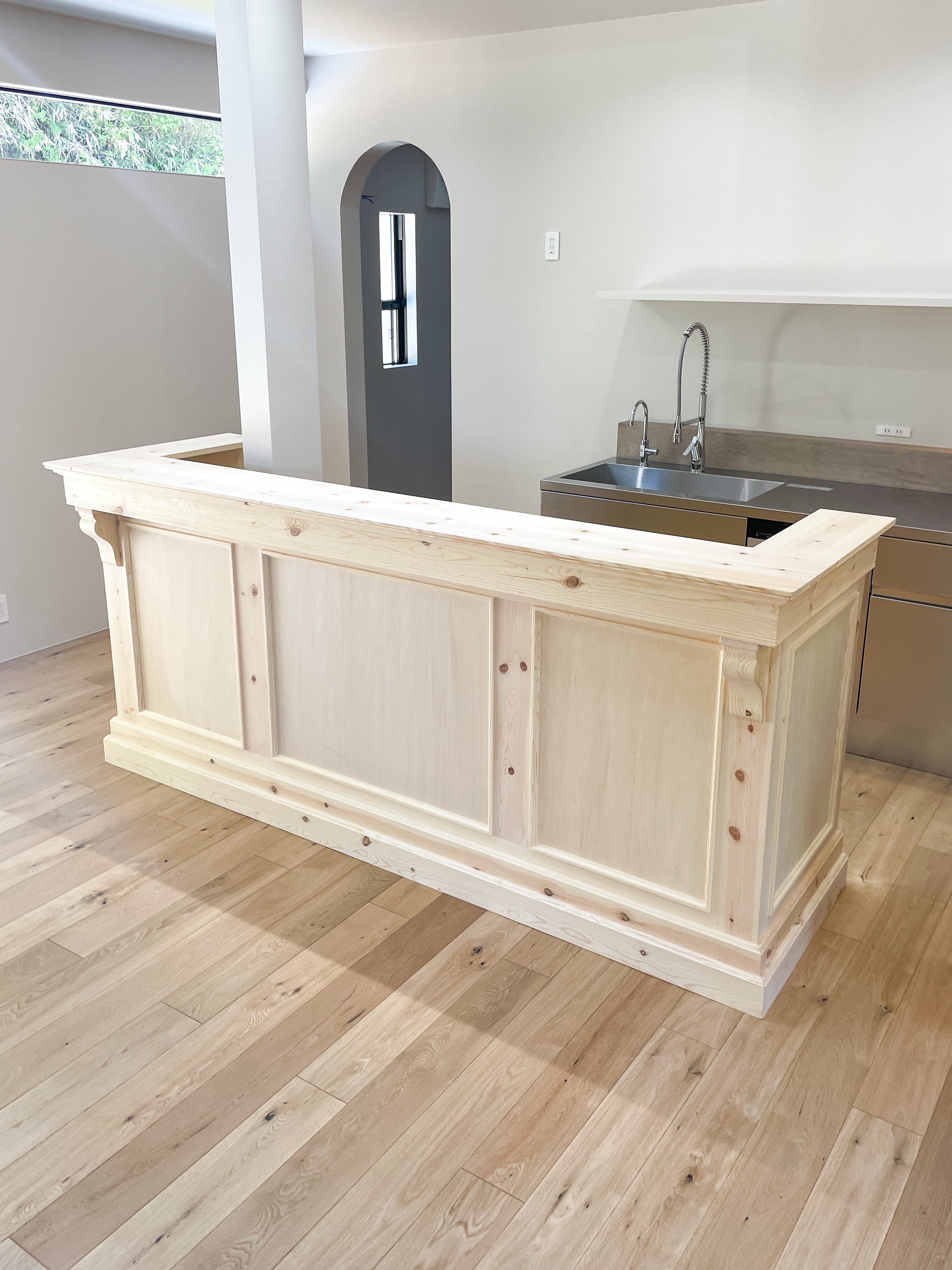 新商品 レンガ調 キッチンカウンター レジカウンター ハンドメイド 扉付き