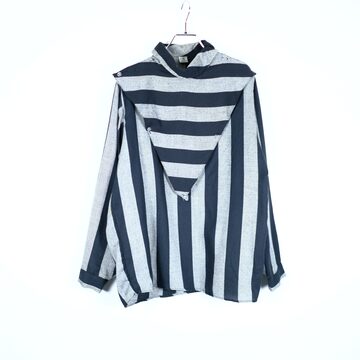 1930〜40s フランス ワーク 襤褸 グランパシャツ ストライプ 