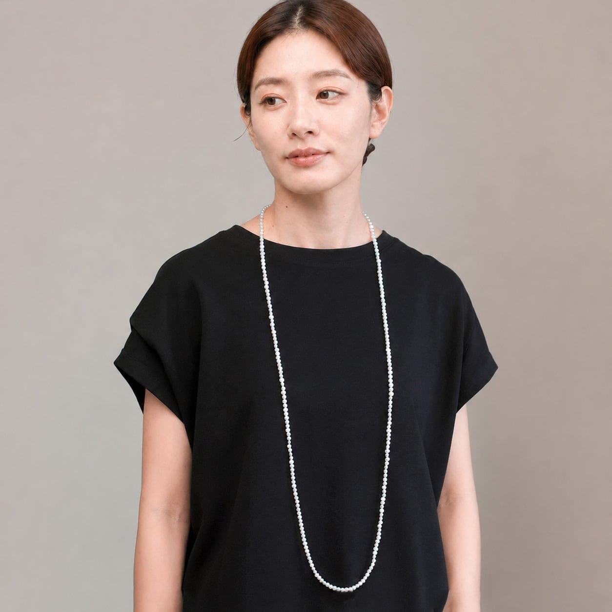 120cm ロングネックレス 淡水バロックパール / 約5.0mm 小粒パールが軽やかに艶めく 1連・2連で楽しめる120cmネックレス サージカルステンレス製 / pe-179
