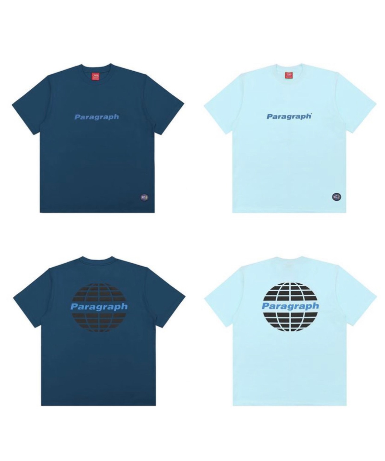 paragraph【パラグラフ】カラフルバックプリントロゴBIGtシャツ／ブルー07