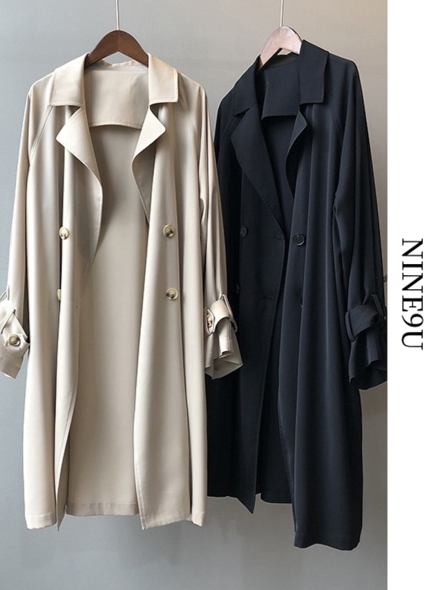 long classy spring trench-coat 2color【NINE7778】