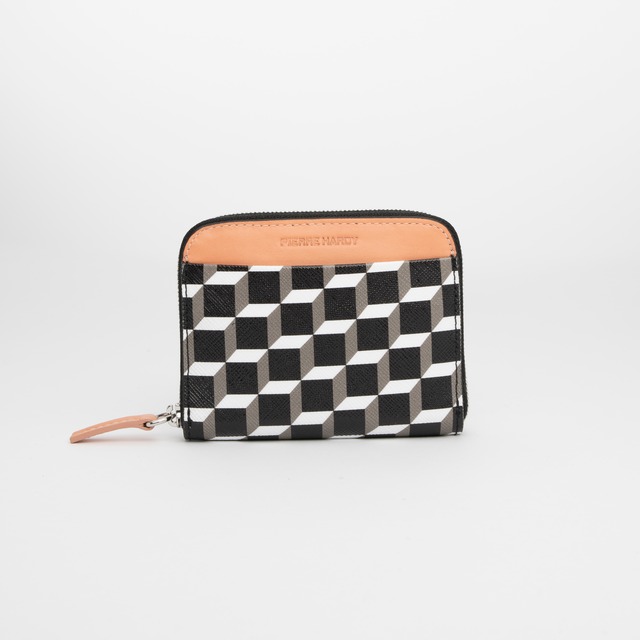 PIERRE HARDY　GINZA COIN PURSE　BLACK WHITE APRICOT