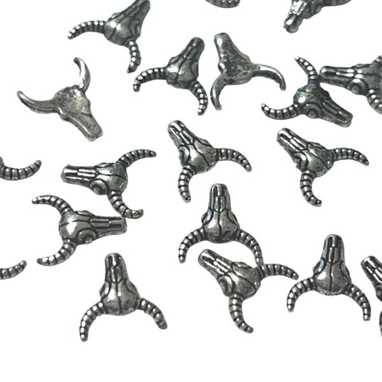 【2個】デザインバッファローネイル/スタッド/パーツ/レジン/スカル